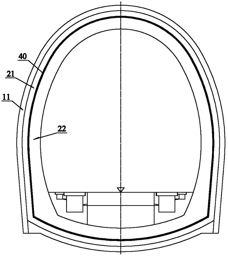 Heat-resistant lining structure of tunnel with high ground temperature