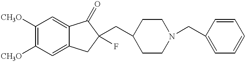1-benzyl-4[(5,6-dimethoxy-2-fluoro-1-indanon)-2-yl]methylpiperidine