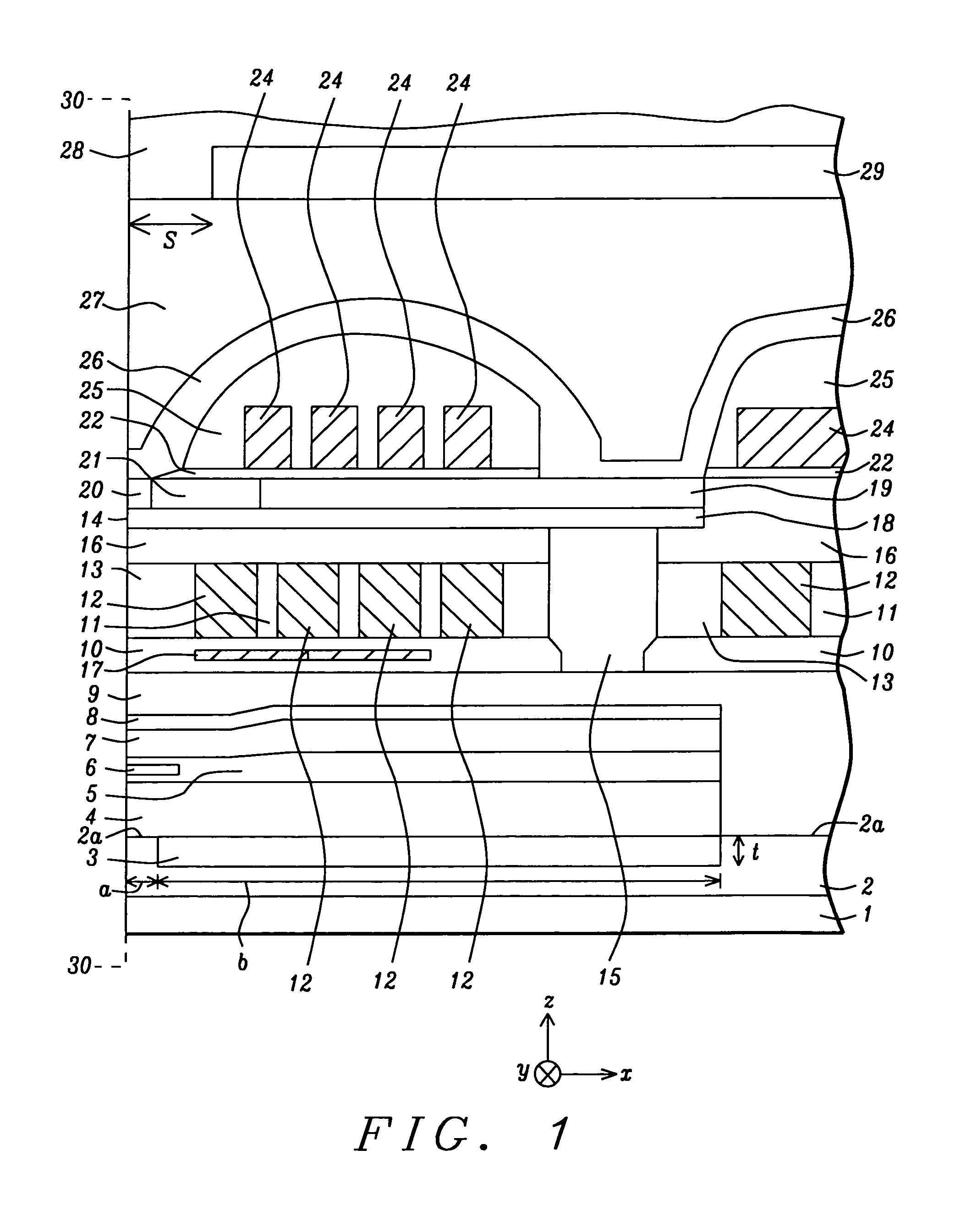 Insertion under read shield for improved read gap actuation in dynamic flying height