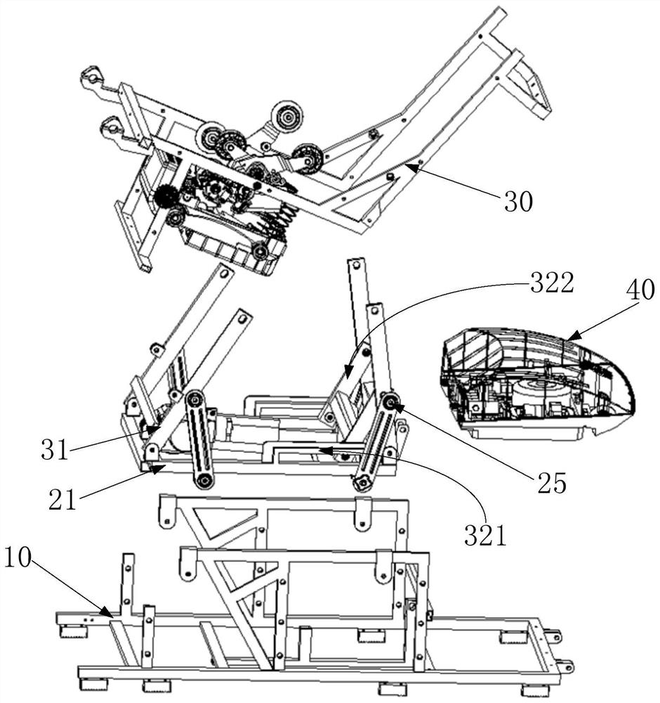 Massage armchair swinging structure and control method thereof