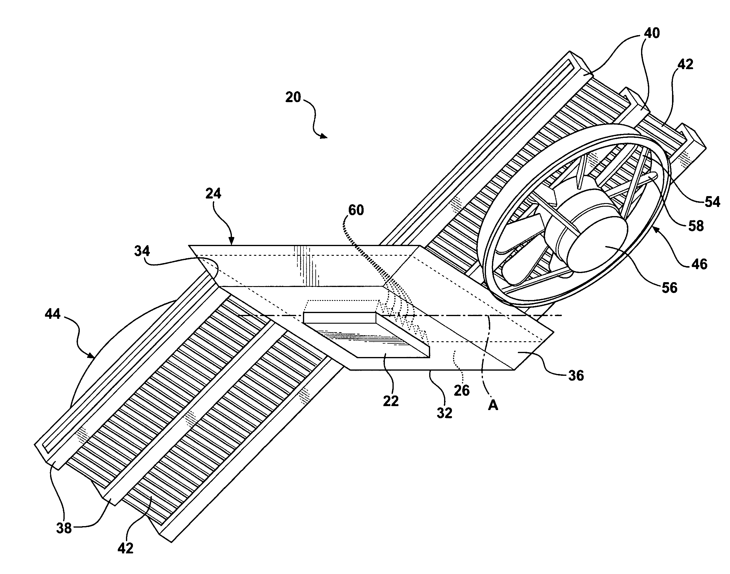 Orientation insensitive thermosiphon capable of operation in upside down position