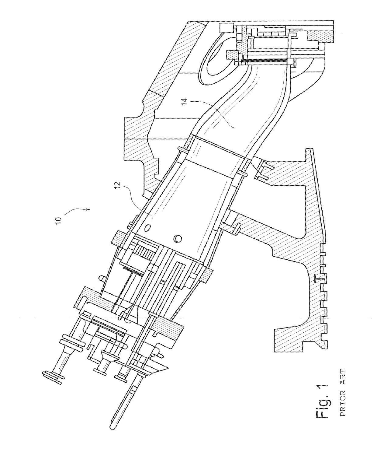 Integrated combustor and stage 1 nozzle in a gas turbine and method