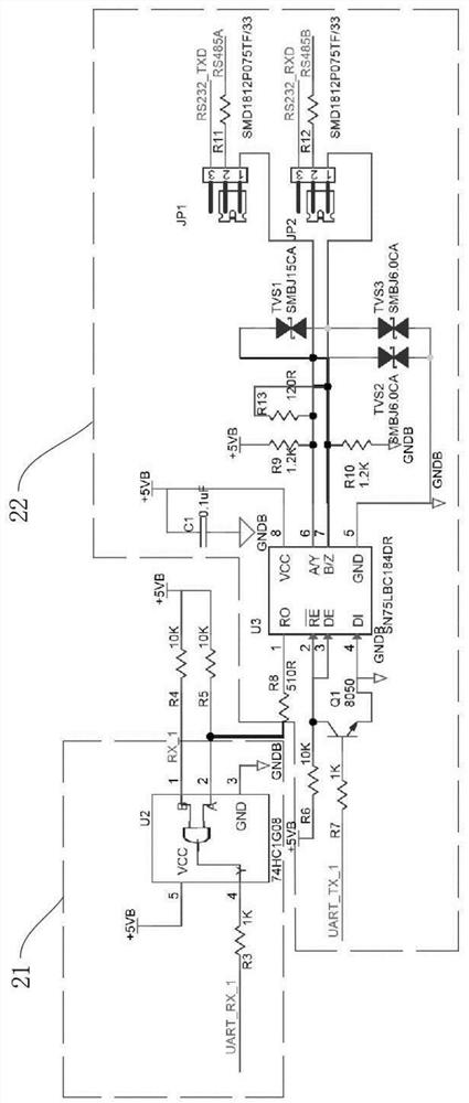 Two-wire system multiplexing circuit