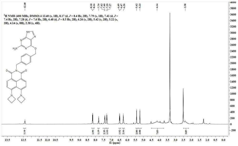 A kind of wash-free snap-tag probe excited by 488nm and preparation method thereof