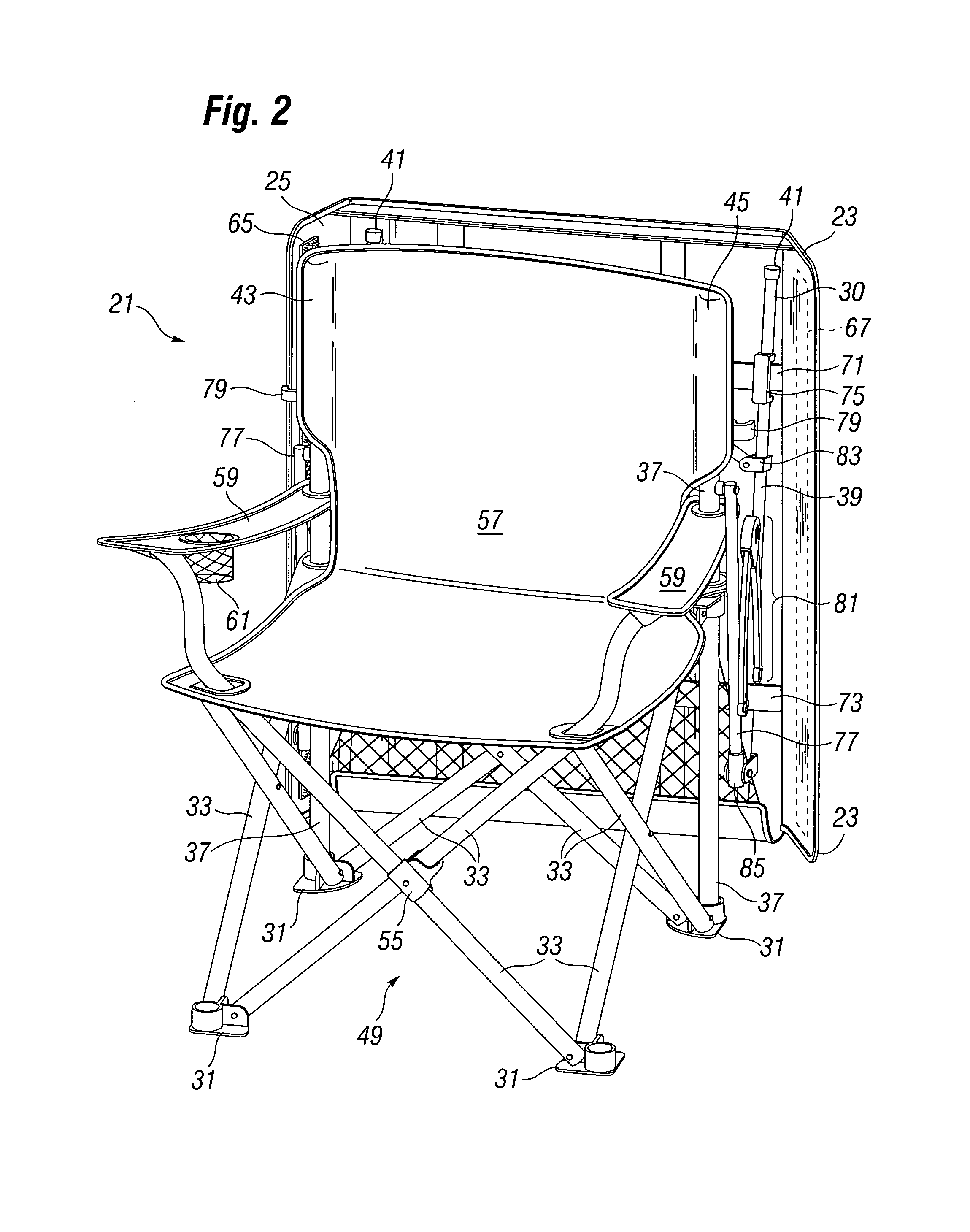 Folding canopy chair