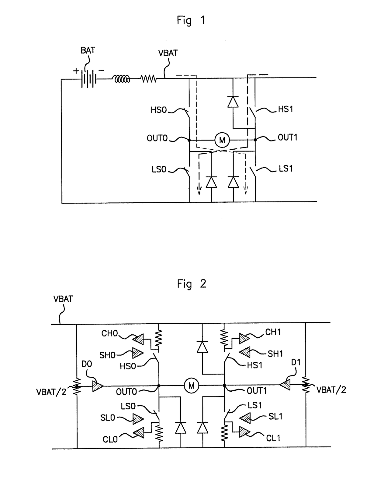 Device and method for symmetric load switching in an h bridge