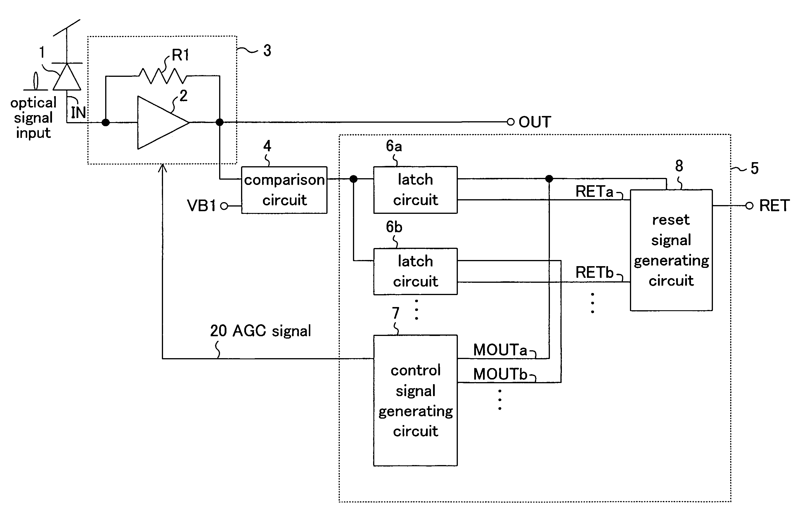 Receiving circuit and optical signal receiving circuit