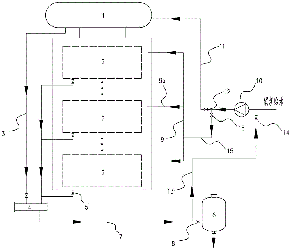 Off-line washing system and method for waste heat power generating boiler