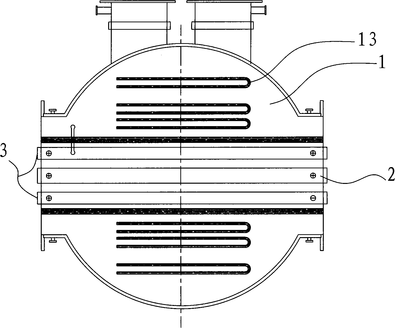 Mid-frequency direct current compound magnetron sputtering device