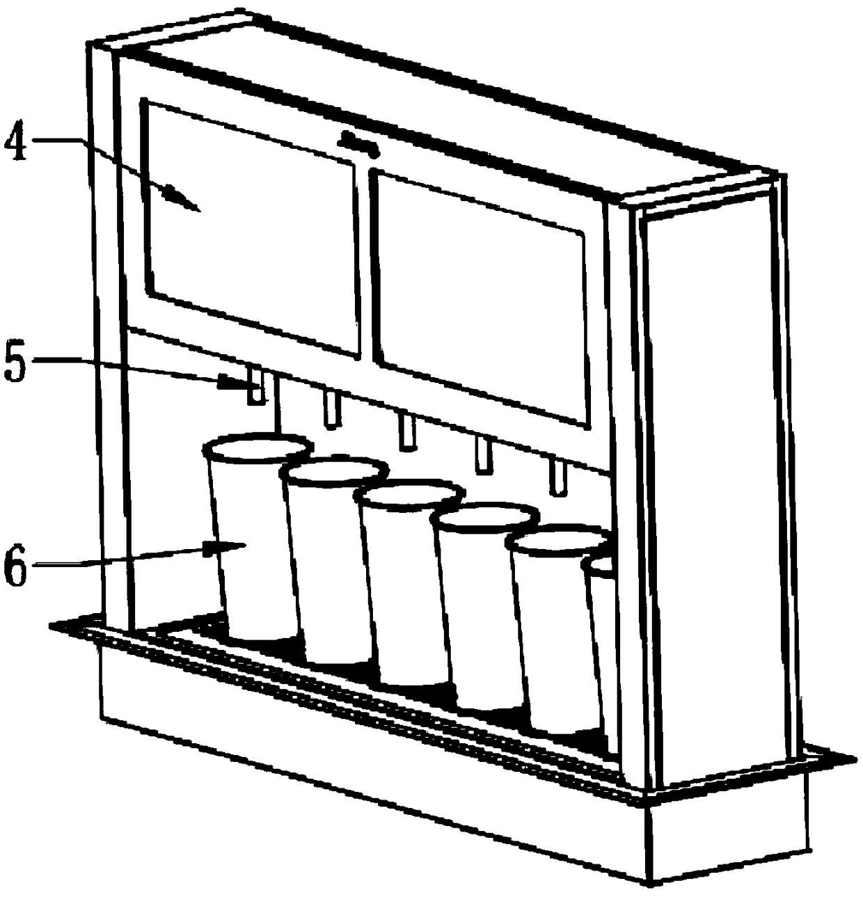 Whole machine functional system for a split type machine capable of making multiple cups of fruit tea