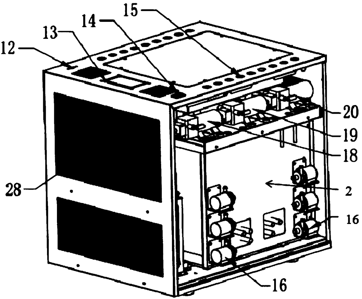 Whole machine functional system for a split type machine capable of making multiple cups of fruit tea