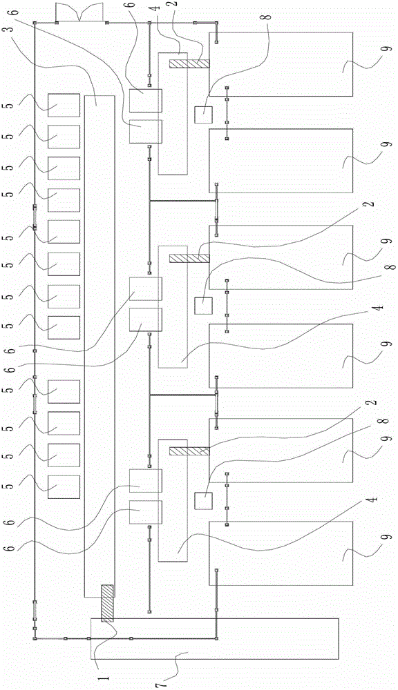 Automatic loading and unloading line for workpiece machine tool processing