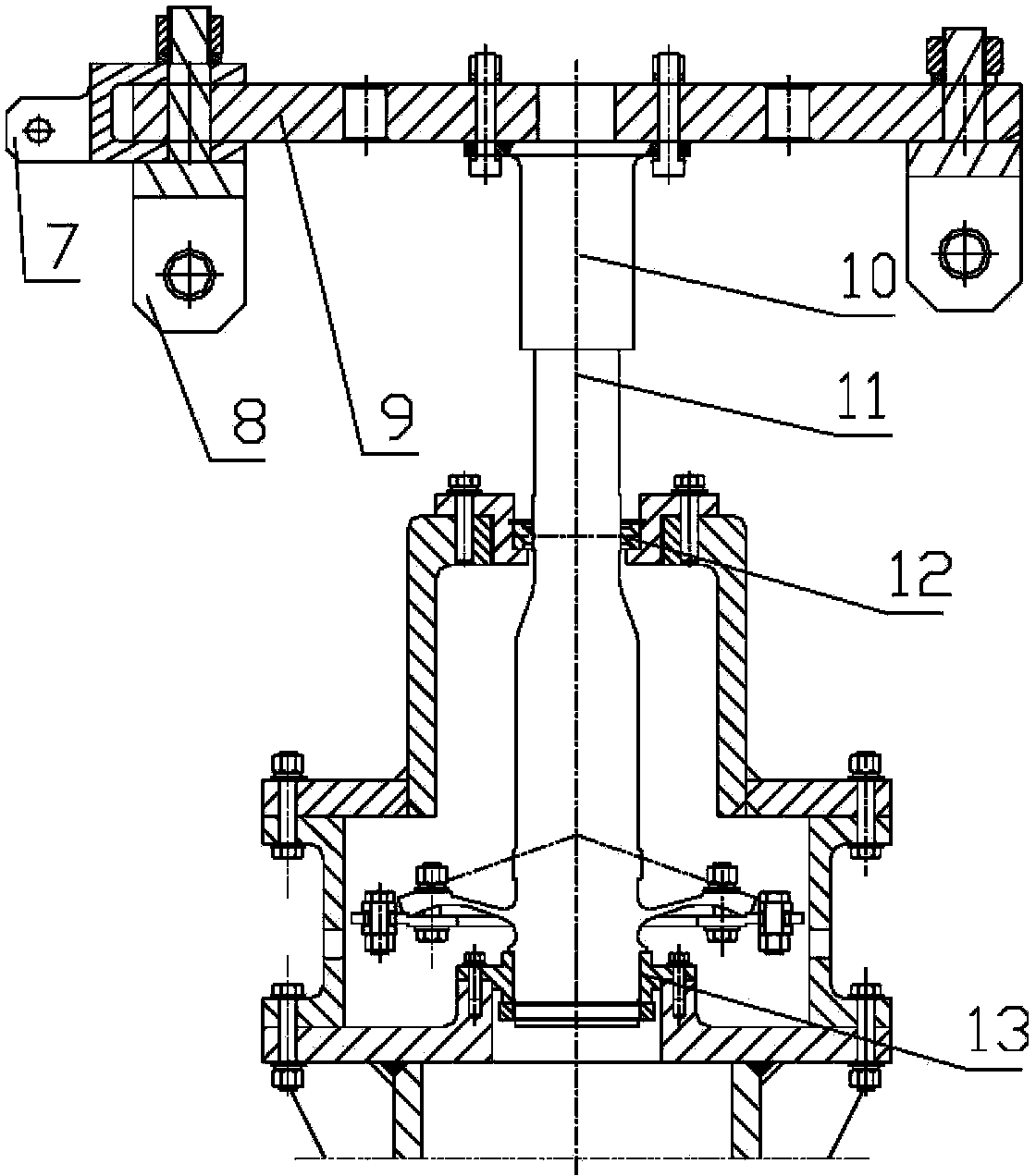 Rotation load applying device for tail rotor shaft fatigue test