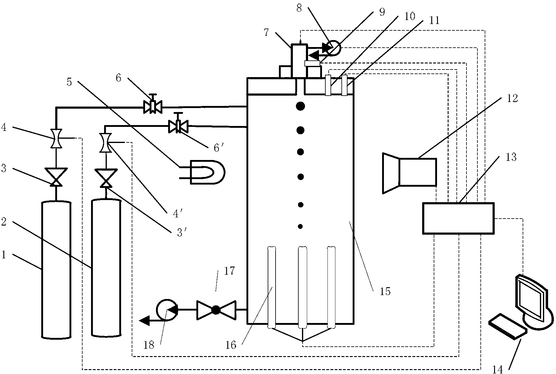 High-temperature and high-pressure single-drop evaporating and burning device