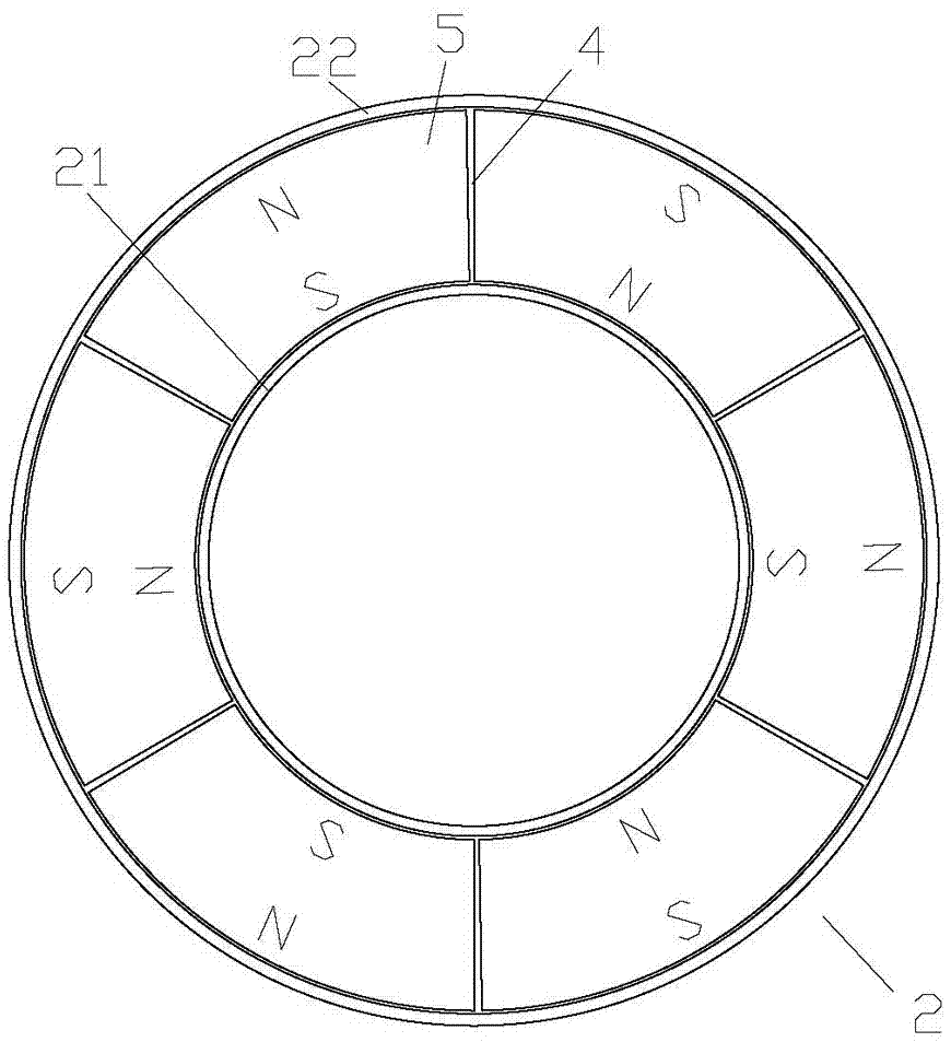 A high-space magnetic energy field massage wheel and a massage movement
