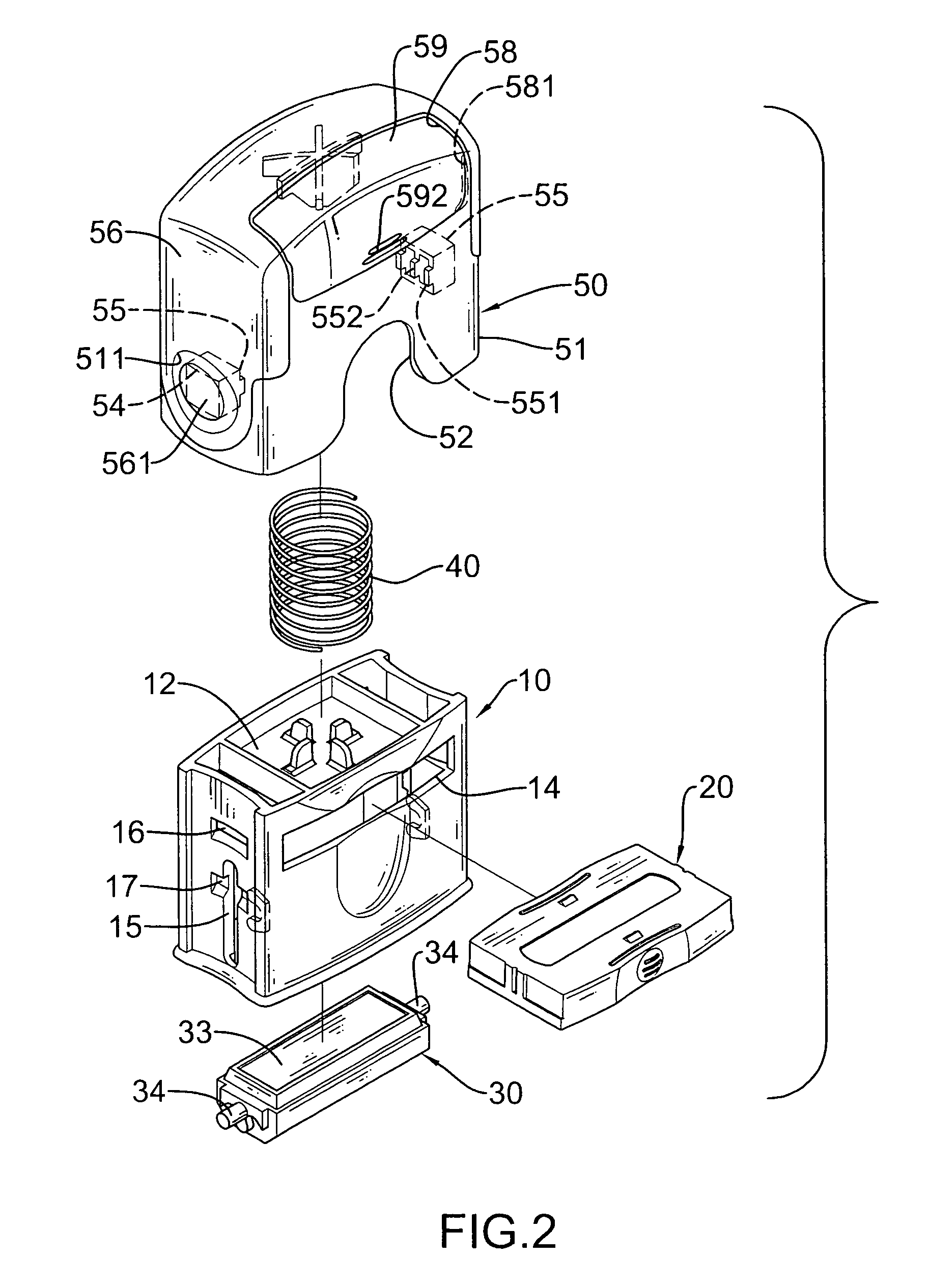 Housing assembly for a self-inking stamp