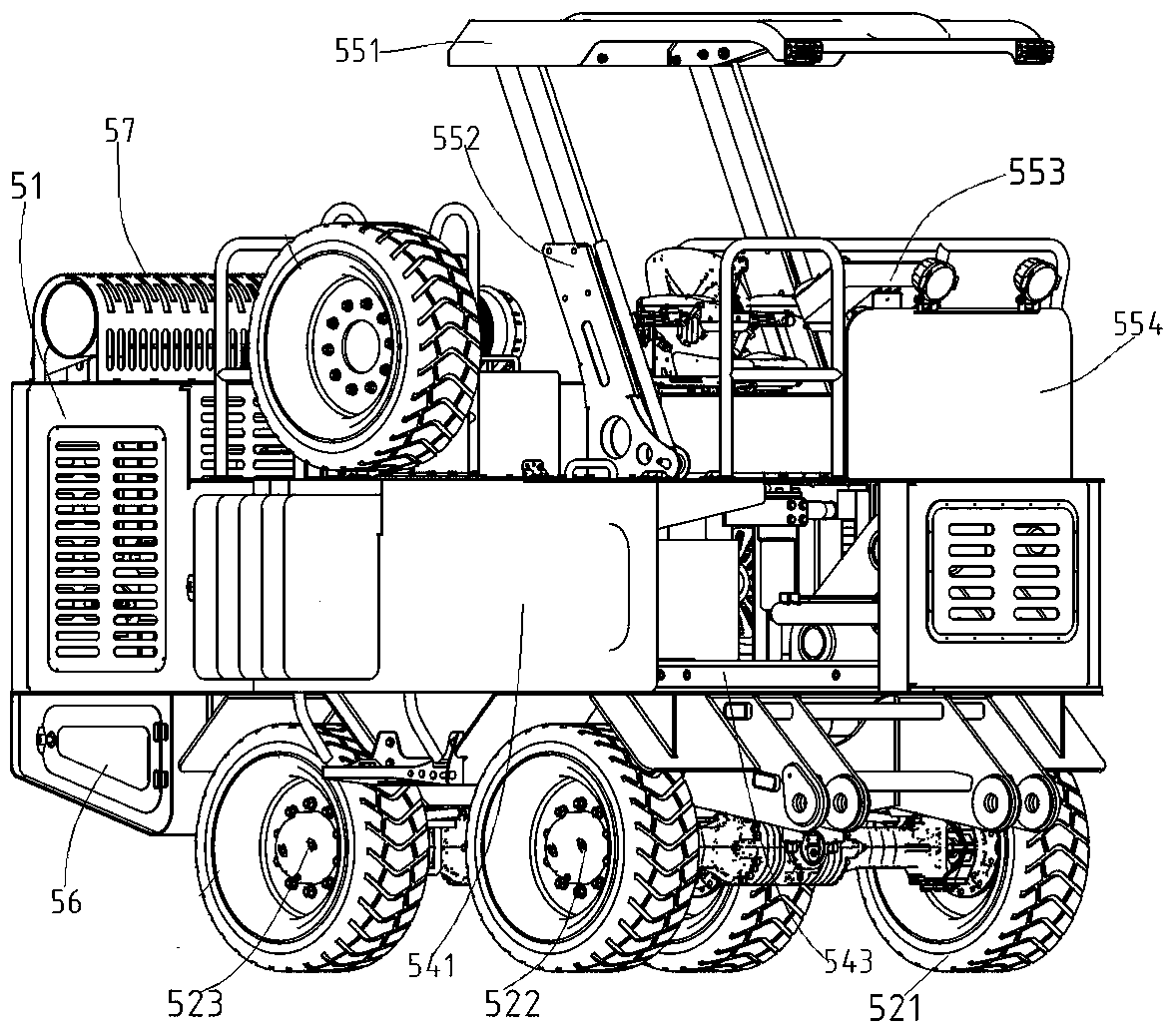 Engineering driving vehicle and paver