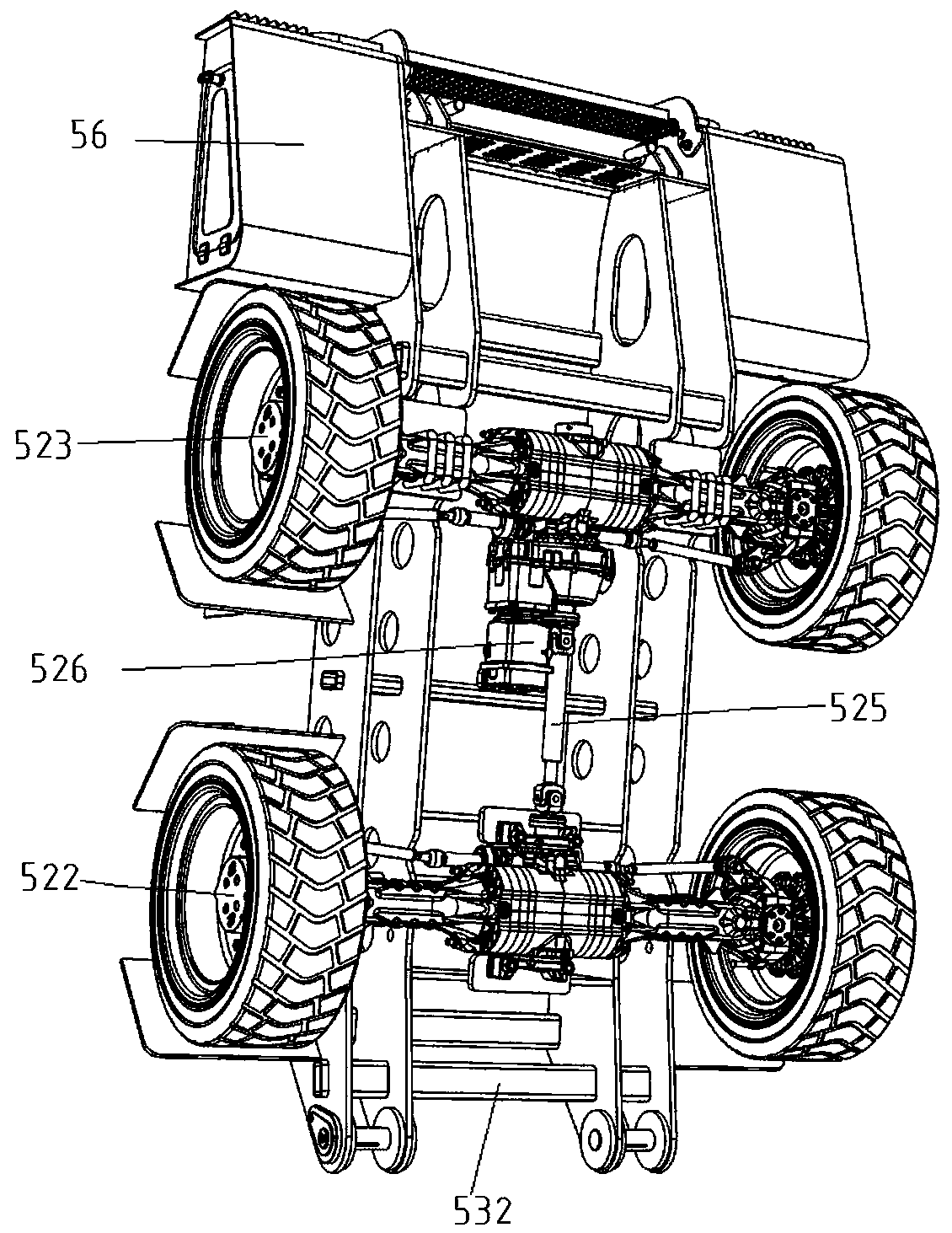 Engineering driving vehicle and paver