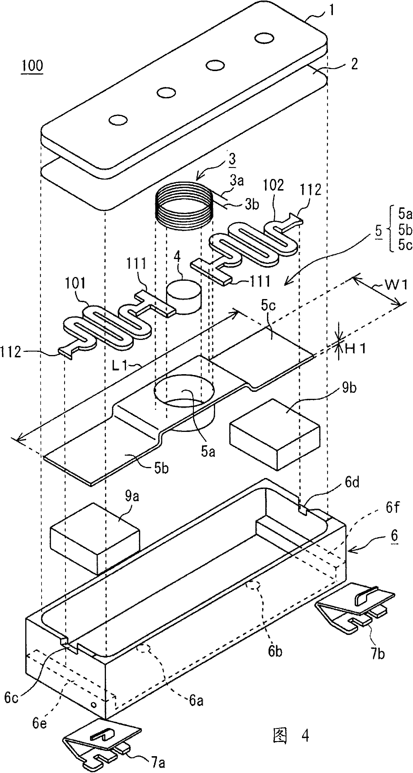 Vibration assembly, input device using the vibration assembly and electronic equipment using the input device