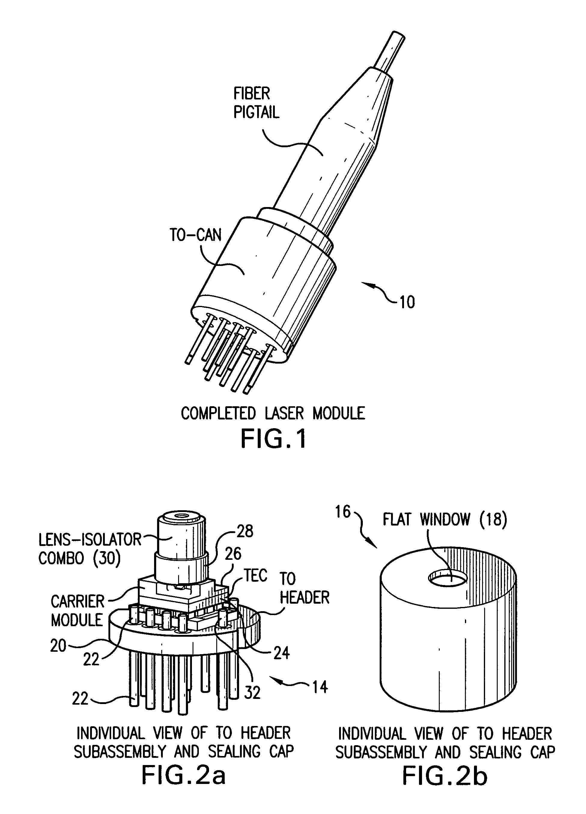 Coaxial cooled laser modules with integrated thermal electric cooler and optical components