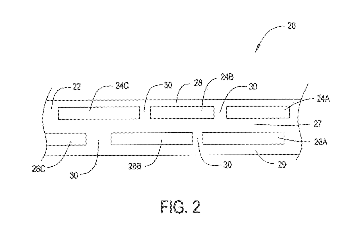 Discontinuous shielding tape for data communications cable