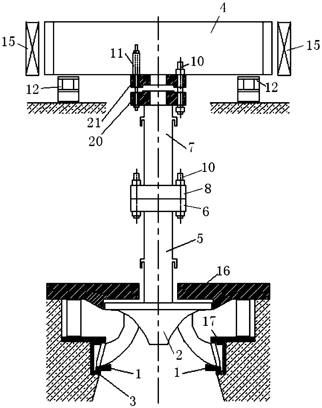 Method for disassembling main shaft of vertical hydro-generator