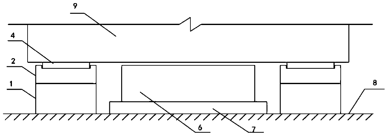 Falling beam construction beam end sliding auxiliary device and use method