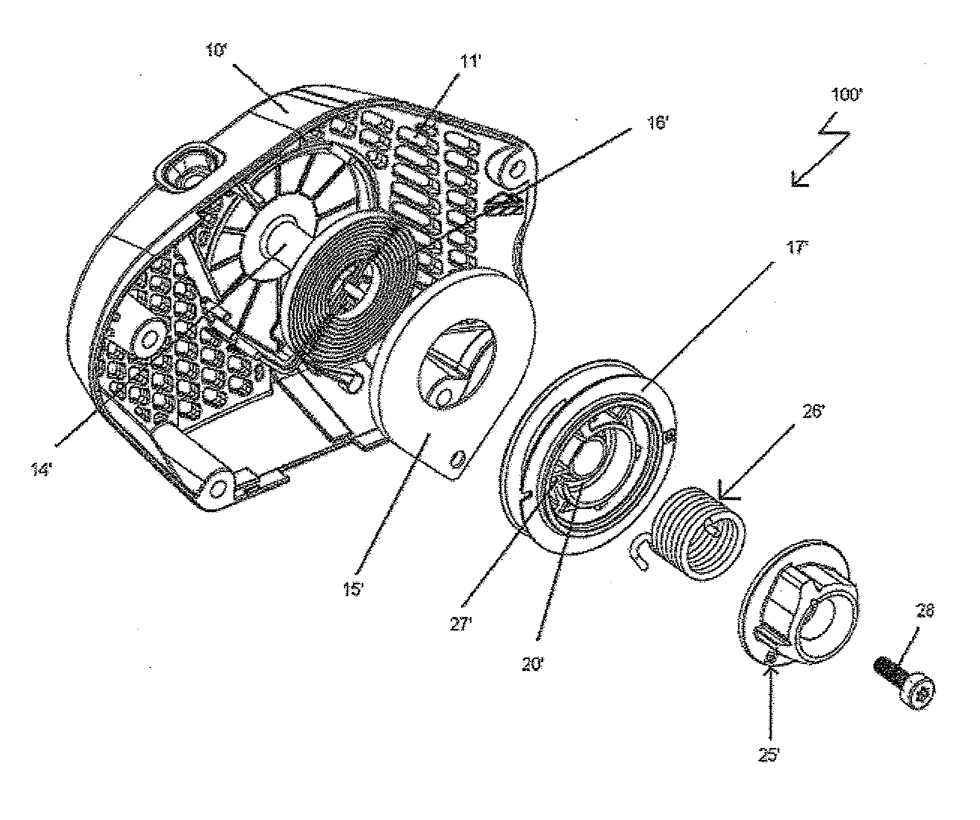 Starting device for at least one combustion engine, in particular cable pull starting device