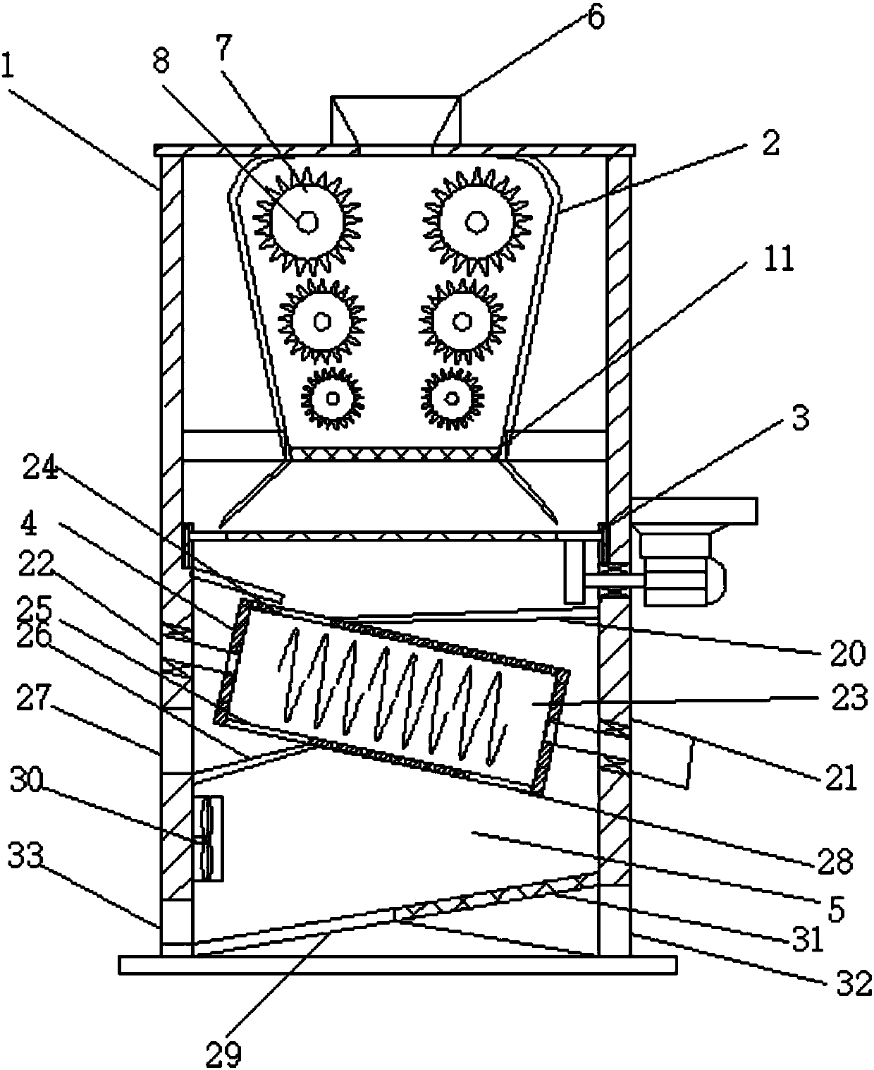 Shelling and peeling device for peanut processing