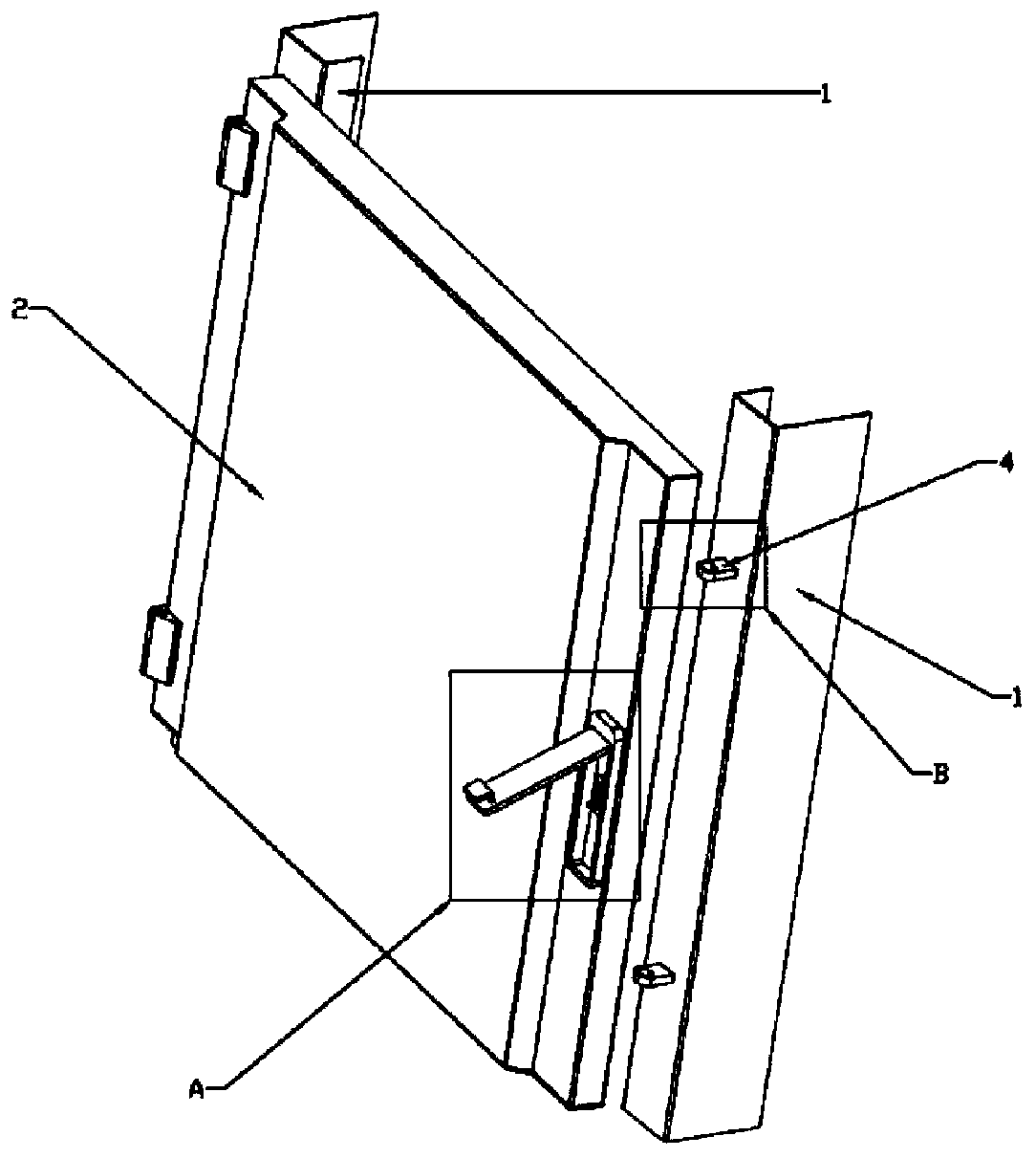 Cabinet door structure of a central switch cabinet