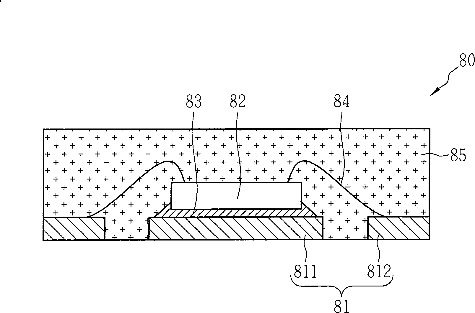 Lead frame for leadless encapsulation, encapsulation construction and manufacture method thereof