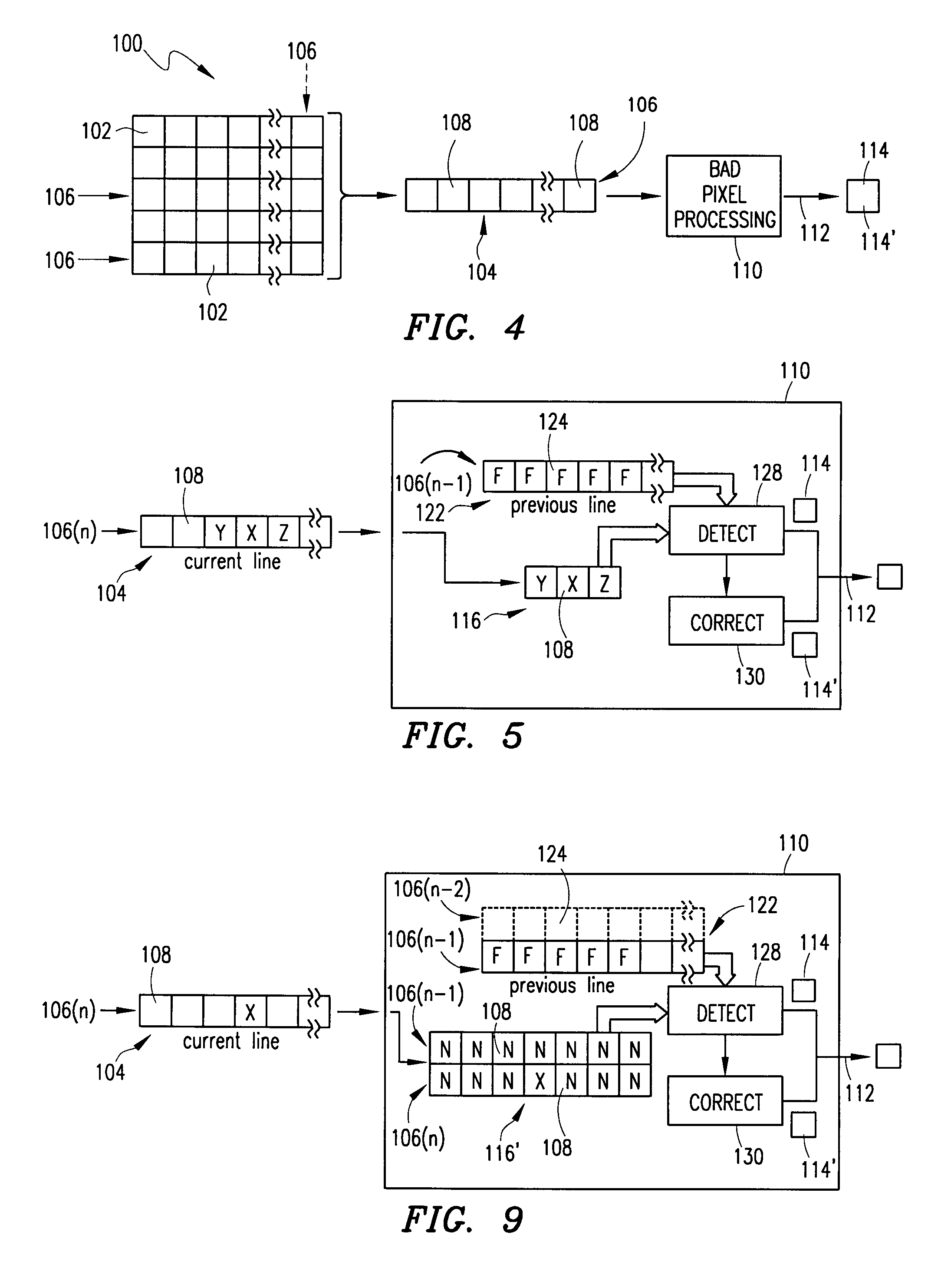 Bad pixel detection and correction in an image sensing device