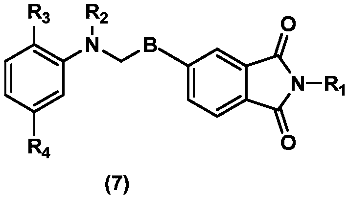 Coupling component containing phthalimide structure, and preparation method and application of coupling component