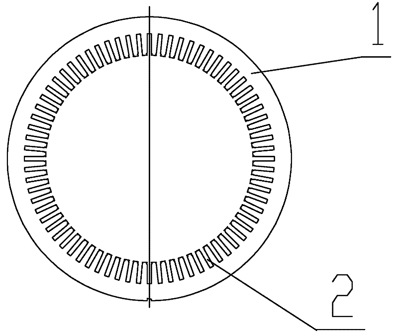 Circular ring-shaped stator punching sheet