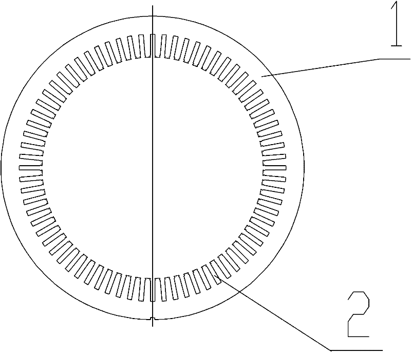 Circular ring-shaped stator punching sheet