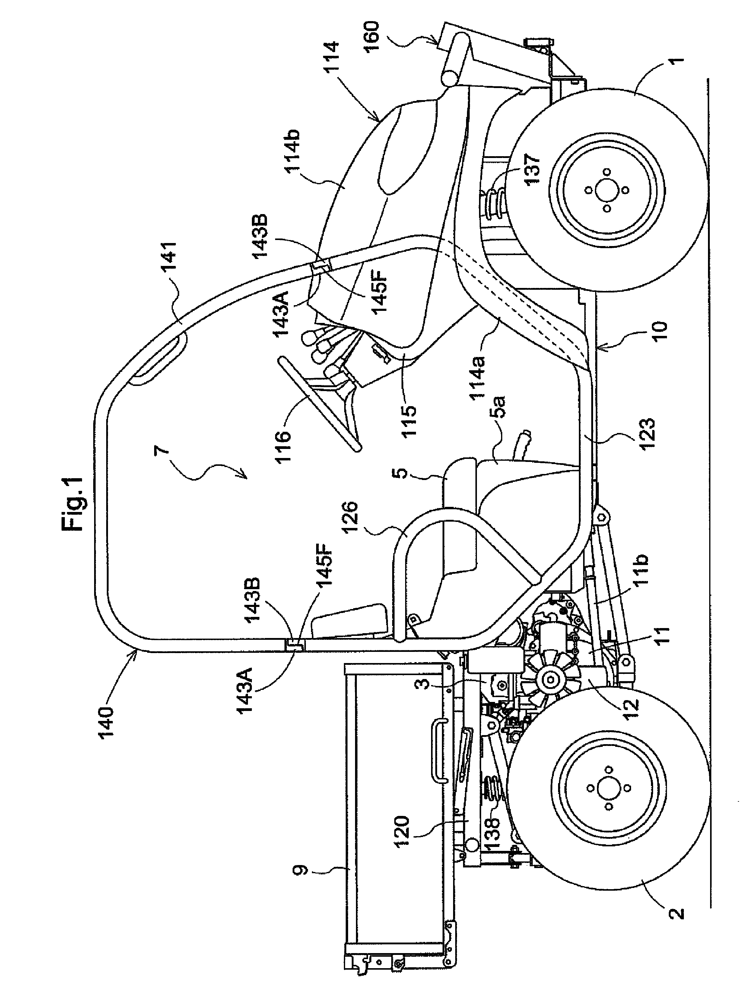 Work vehicle having hydraulic stepless speed changing apparatus
