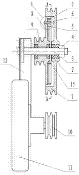 Negative pressure fan transmission device