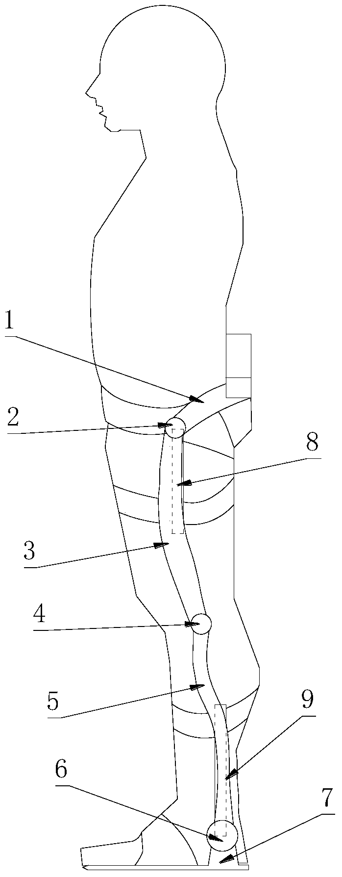 An assisting device for human lower limb movement