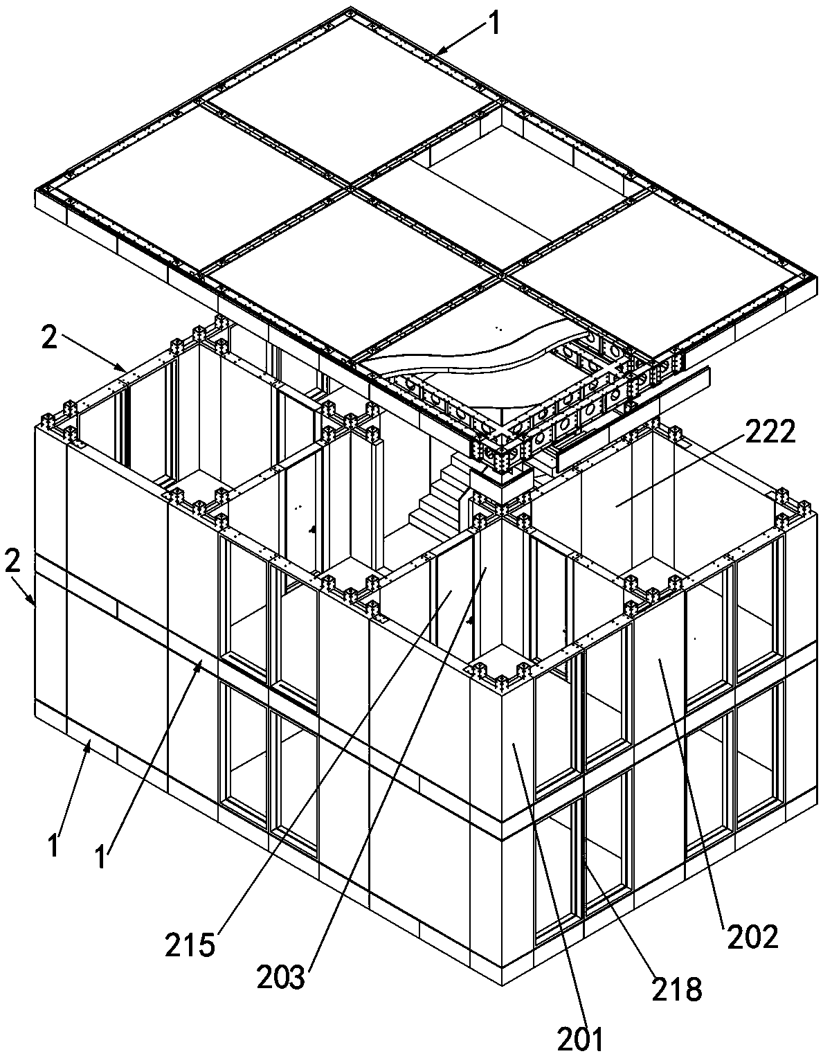 Environment-friendly and sustainable full-module fabricated building system and construction method