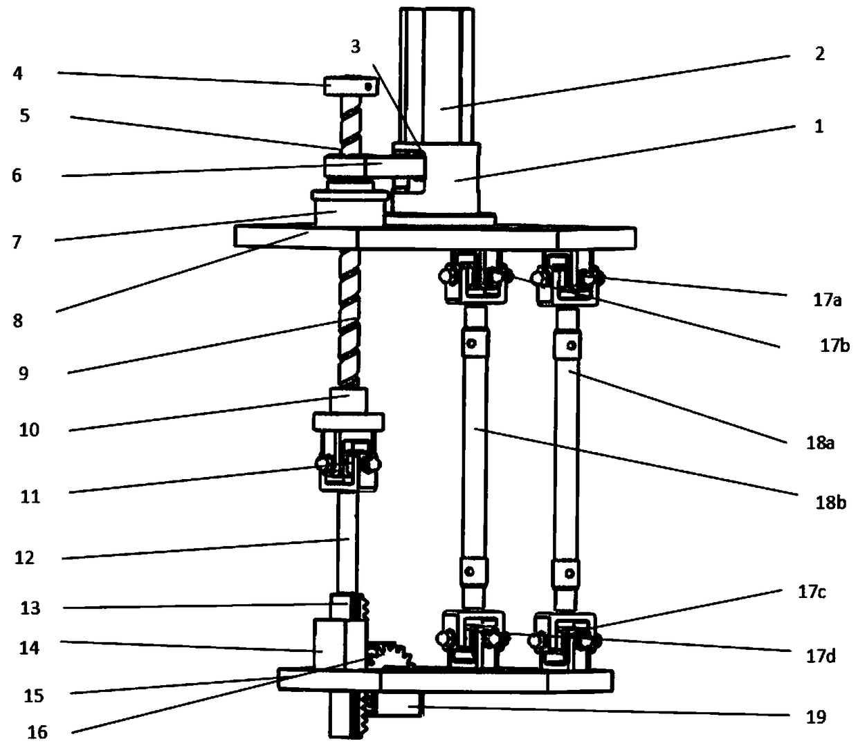 A dynamic platform mechanism of ball screw series rack and pinion type