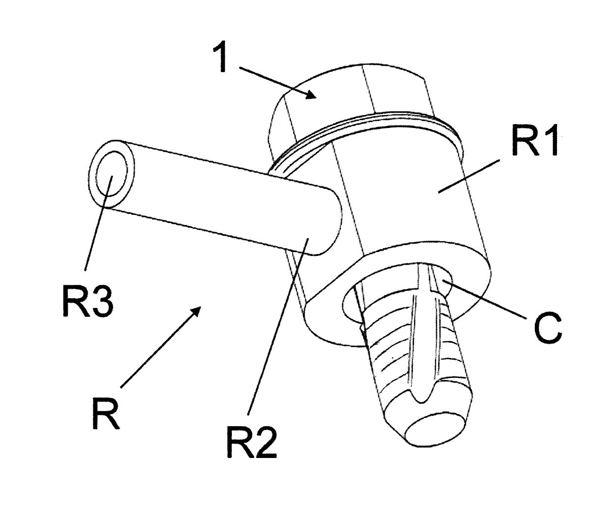 Screw fitting for the passage of fluids, equipment and method for its production