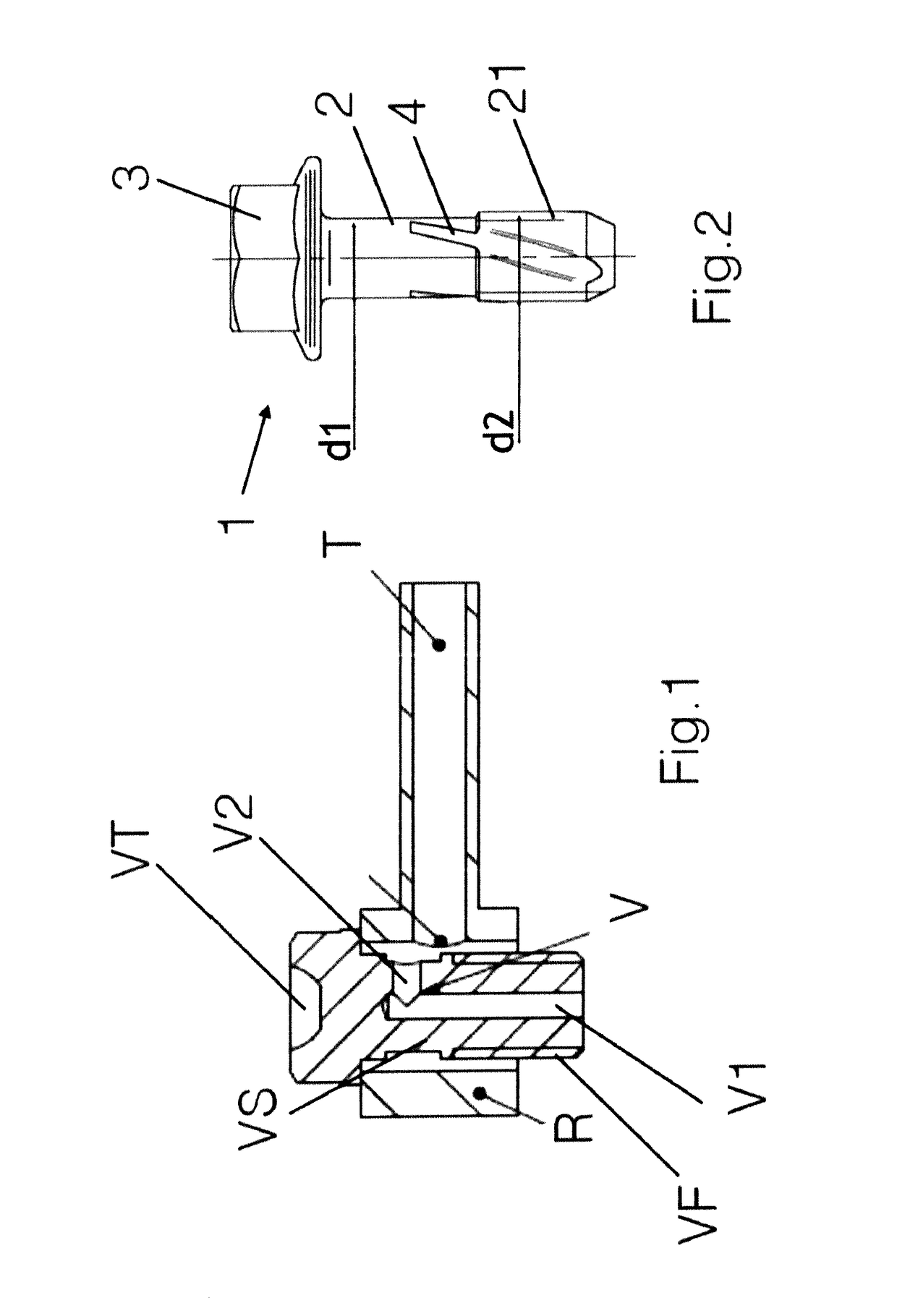 Screw fitting for the passage of fluids, equipment and method for its production