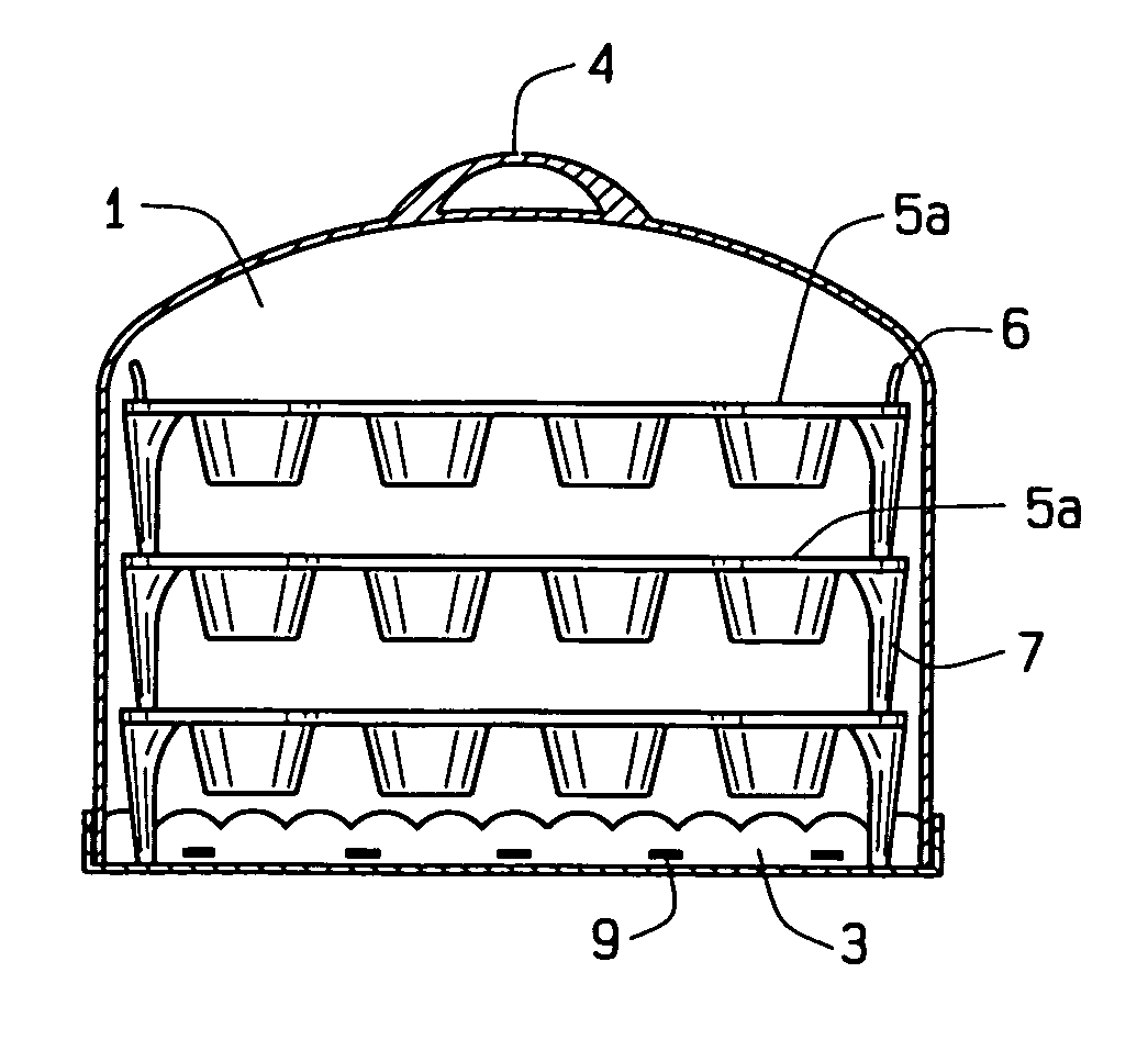 Container for carrying and transporting cupcakes and other pastry items