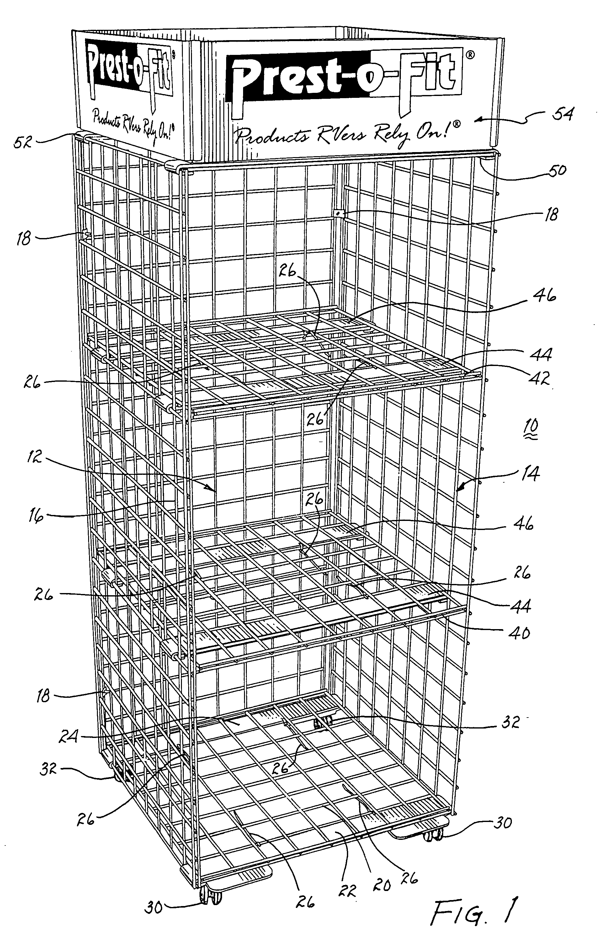 Rapidly assembleable and disassembleable display rack