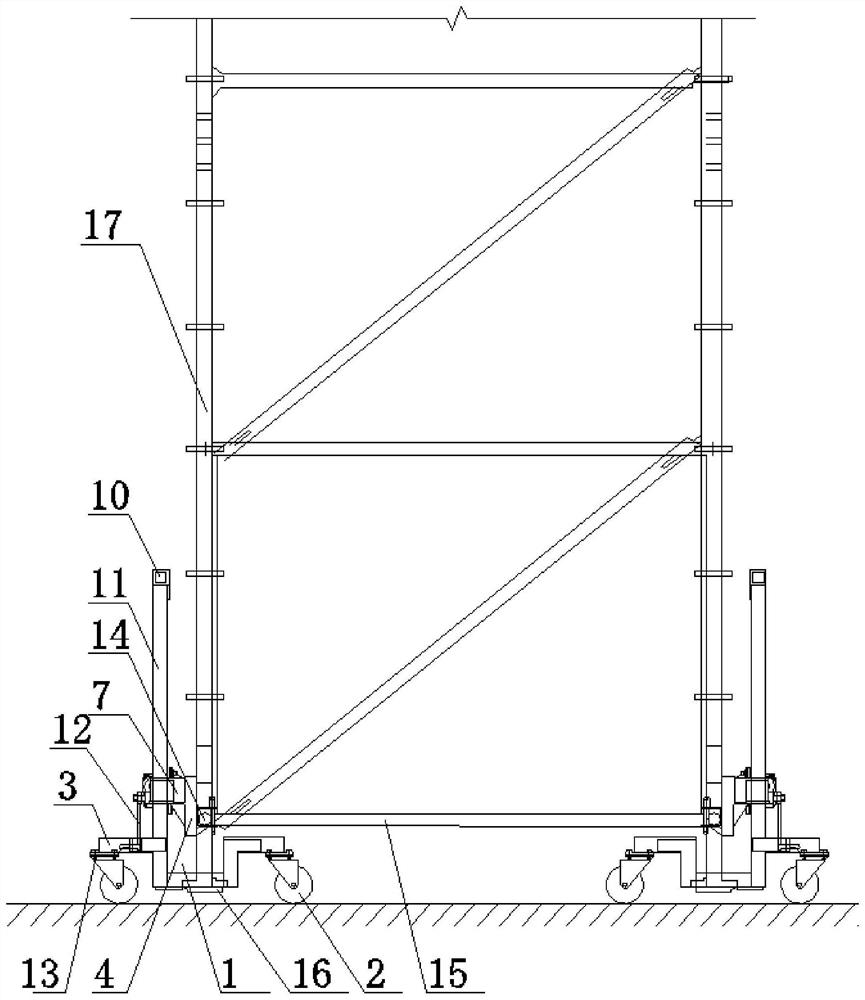 High wall scaffold lifting moving trolley and construction method
