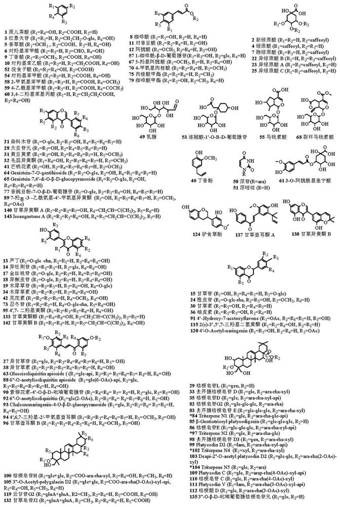 Comprehensive analysis method for chemical components of compound Xiling detoxification preparation
