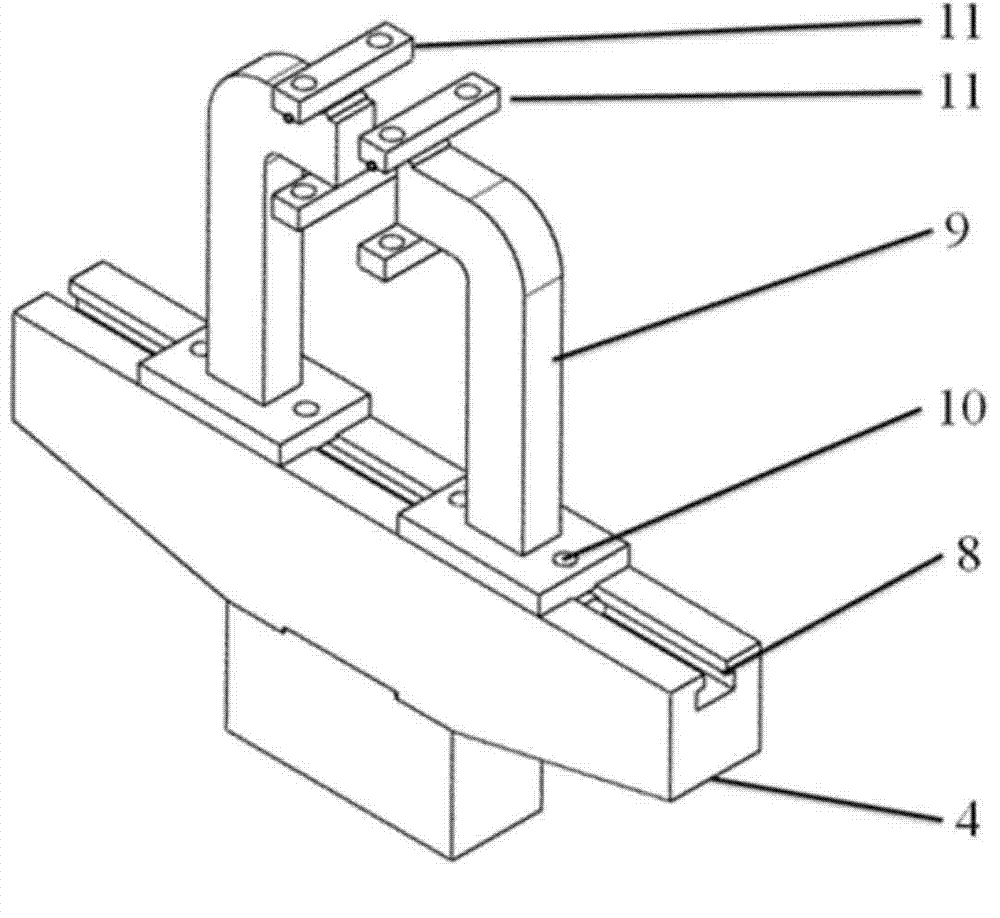 Four-point bending fatigue test clamp
