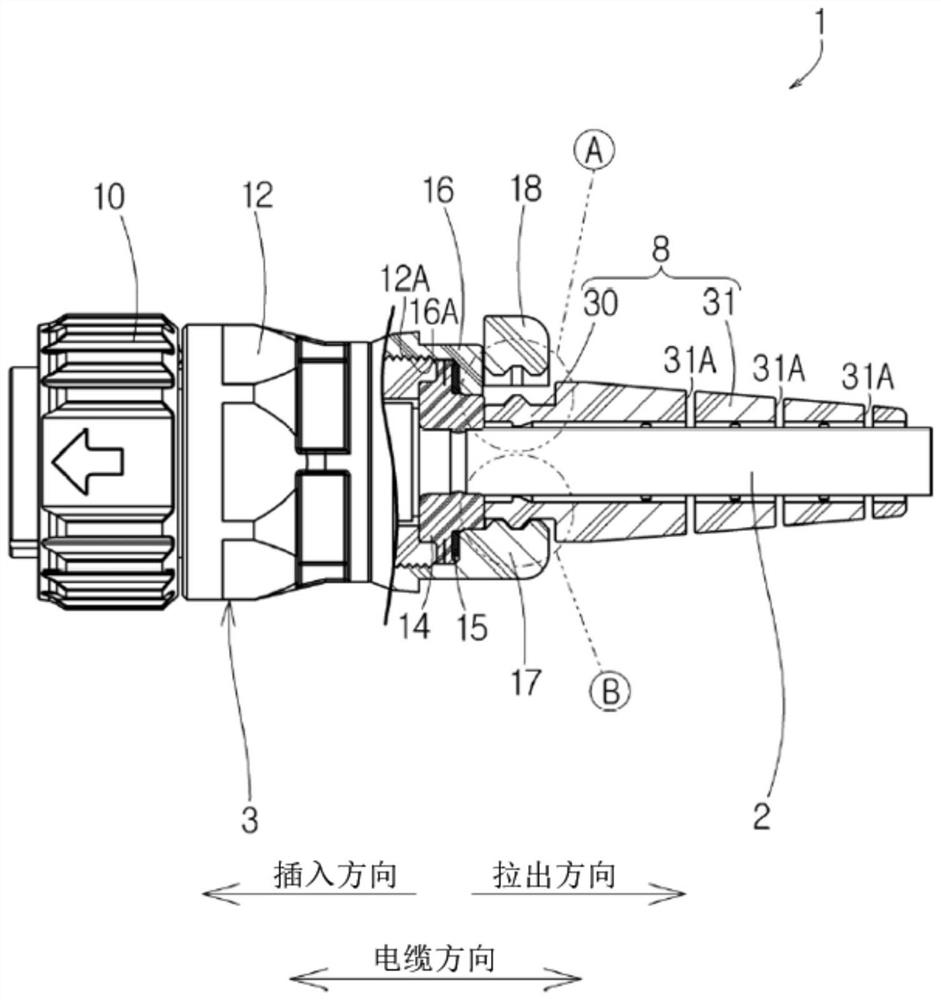 Connector and cable harness