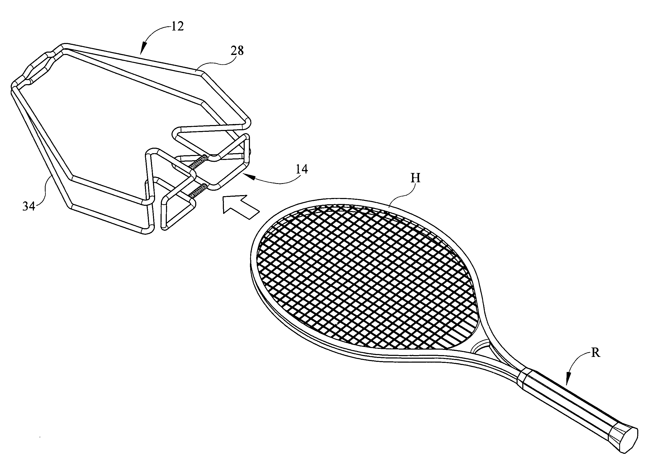 Weight attachable to a racquet