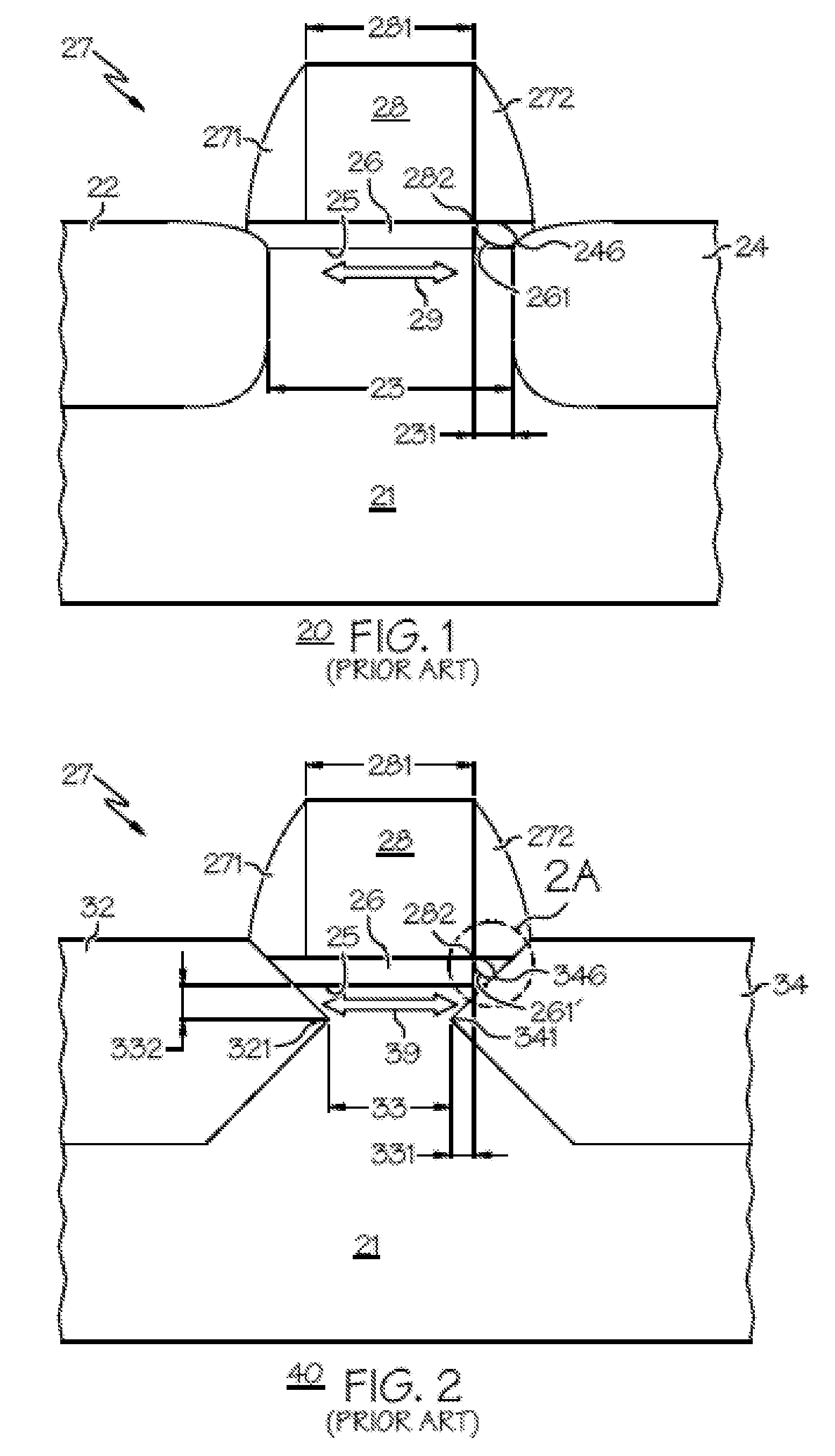Semiconductor device with strain-inducing regions and method thereof